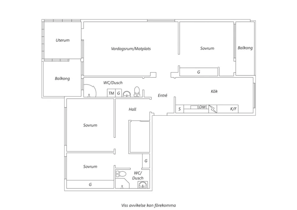 Plaan - Four-Room Apartment with Double Balconies in Bjuv