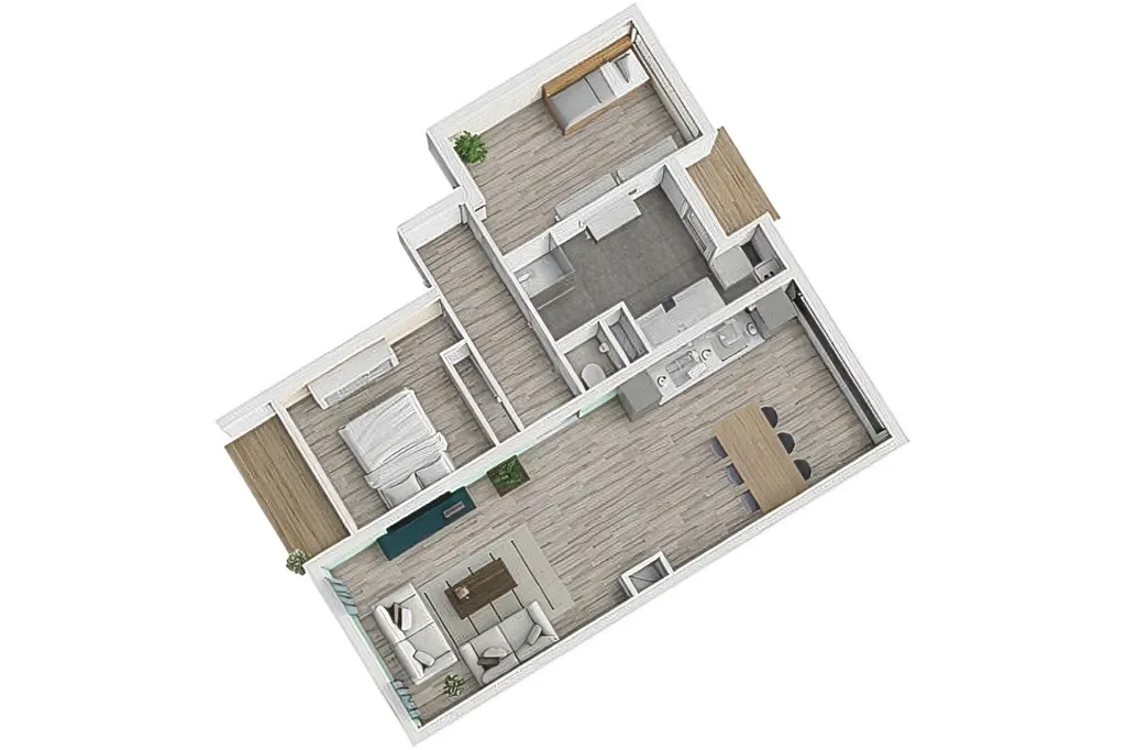 Plan - Apartment with Two Balconies in Leiden