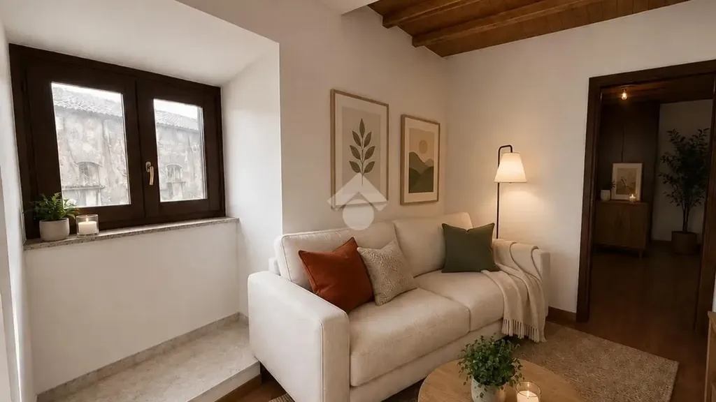 Soggiorno - Historic Apartments with Piazza View in Bagnaia