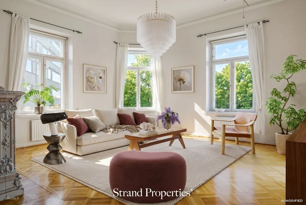 Séjour - Jugend Flat with Sea Views in Ullanlinna, Helsinki