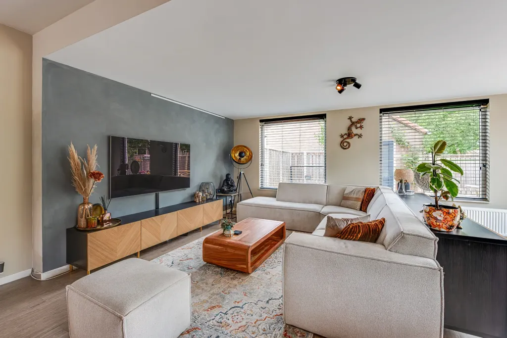 Living Room - Modernised Corner House with Garden in Huizen
