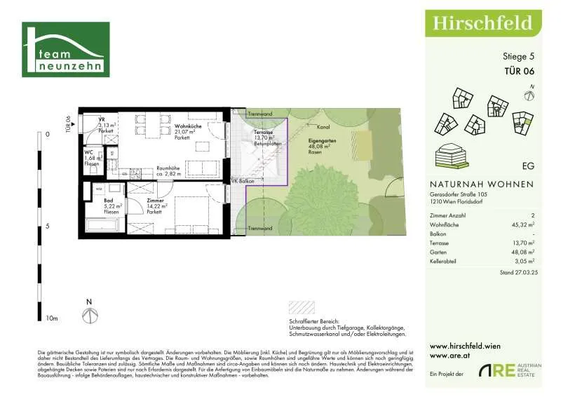 Plaan - Modern Apartment with Garden in Hirschfeld