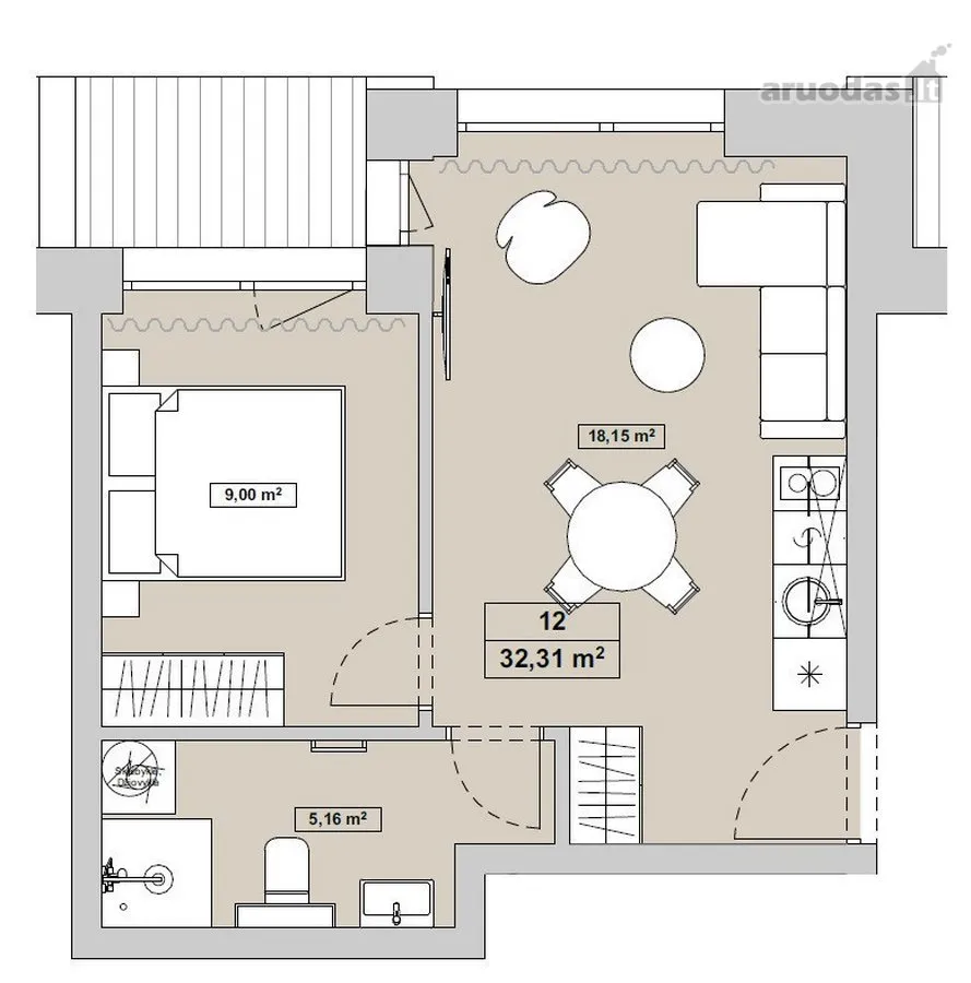 Planimetria - Beachfront Apartment with Sea View in Palanga