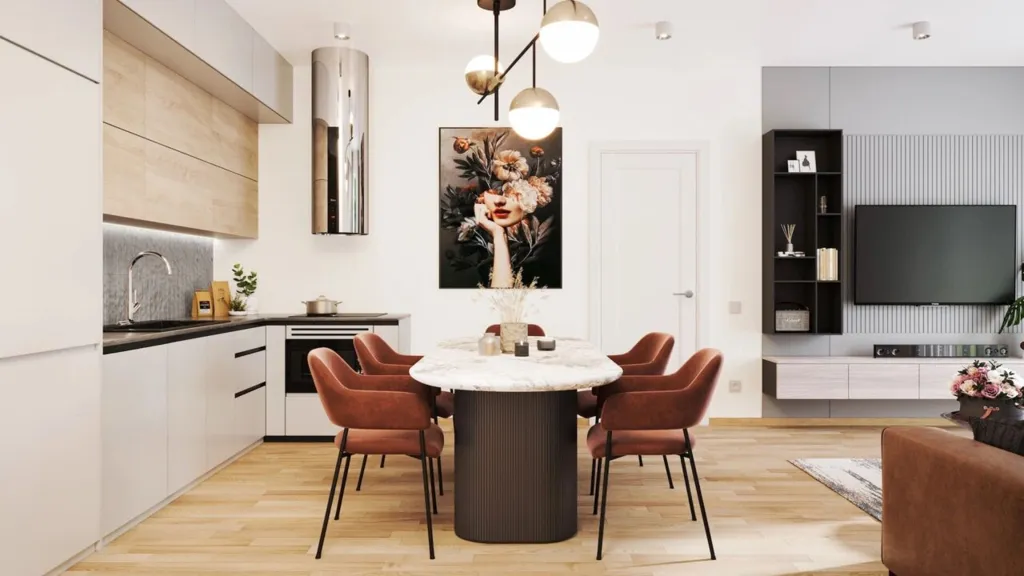 Söögituba - Modern Apartment with Park Access in Väike-Rae