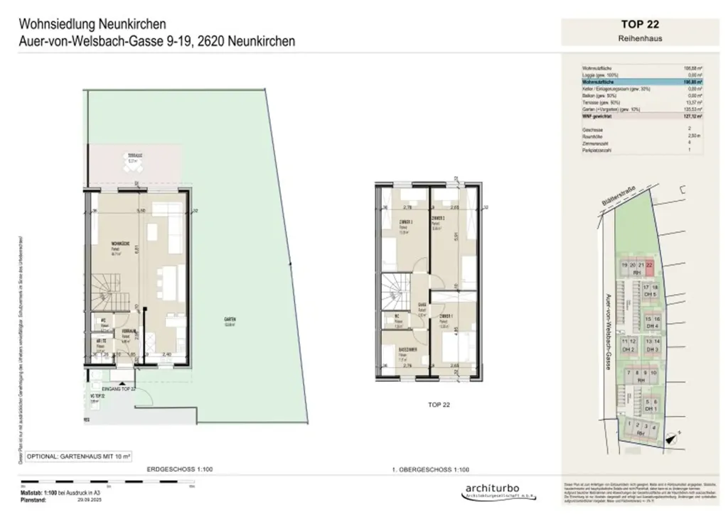 Plaan - Modern Terraced House with Garden in Neunkirchen