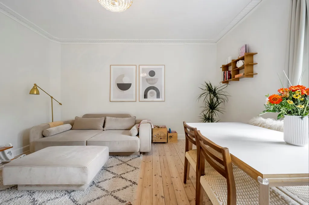 Séjour - Charming 3-Bedroom Flat with Balcony in Ordrup