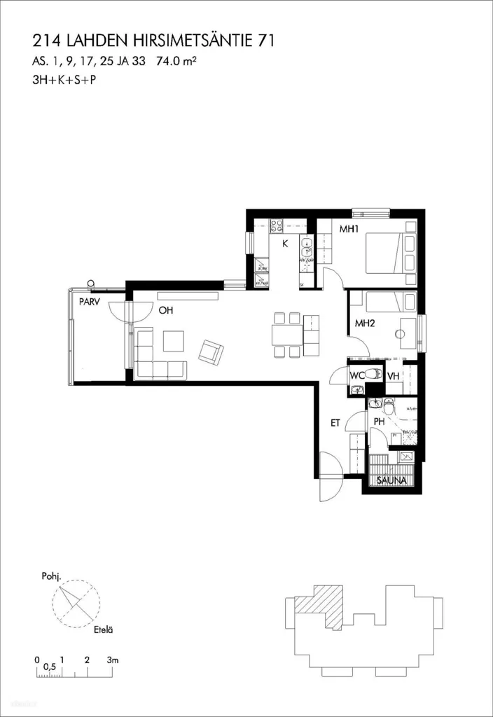 Planimetria - Apartment with Balcony in Kiveriö, Lahti