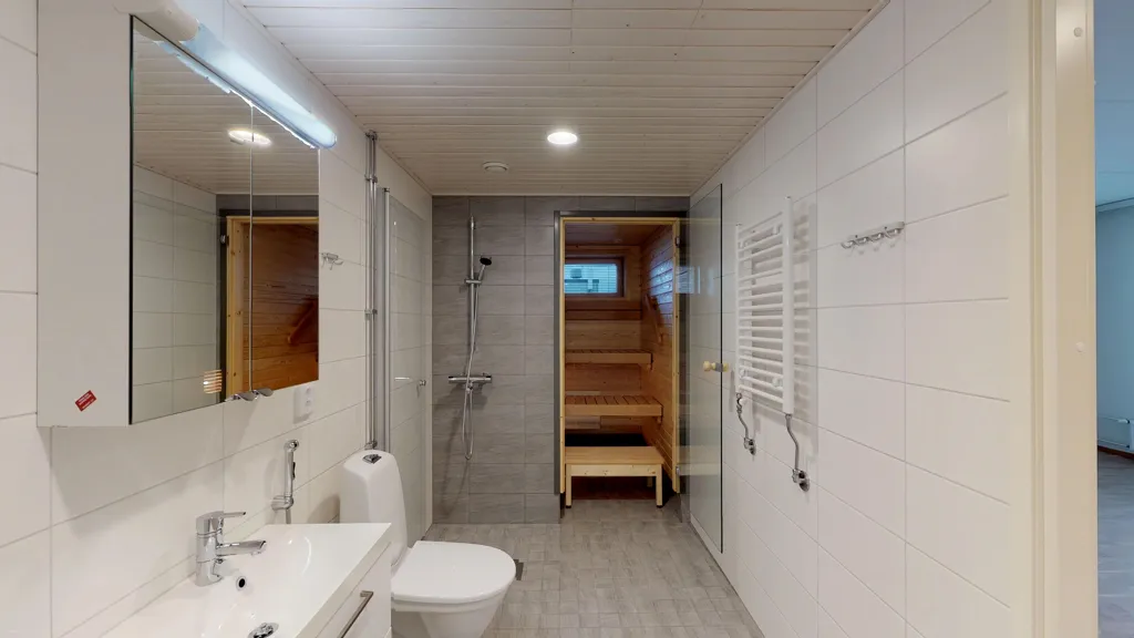 Salles de bain - Modern Flat with Private Sauna in Leinelä