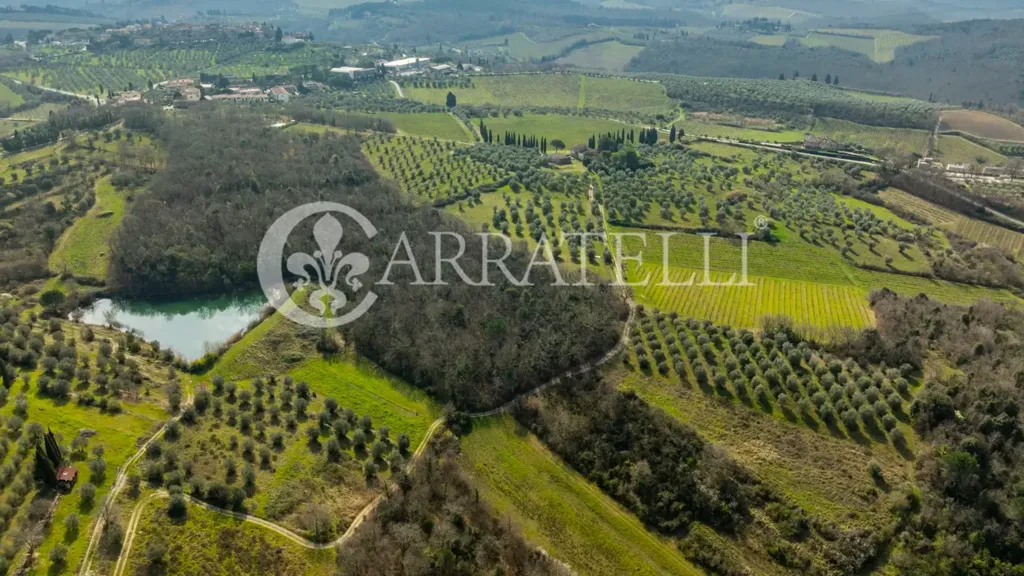 Vue aérienne - Vineyard Estate with Casale in Chianti