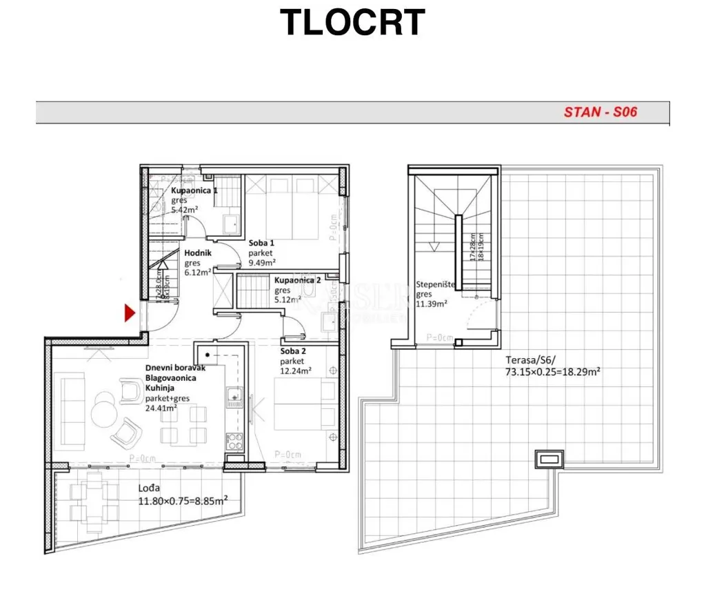Planimetria - Luxury Apartment with Sea View in Sukošan