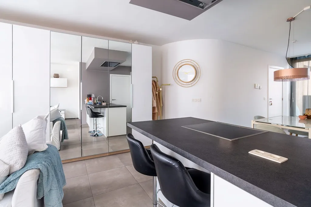 Köök - Modern Studio with Terrace in Boechout