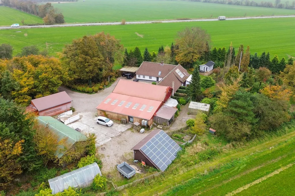 Aerial - Rural Villa with Large Garden in Agerskov