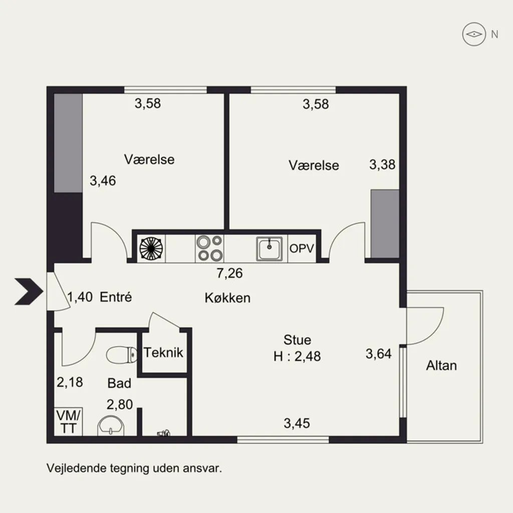 Plan - Apartment with Balcony in Aarhus N