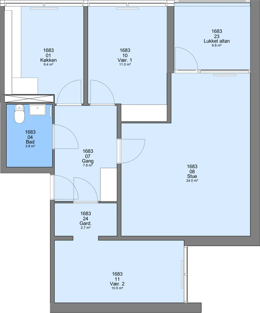 Plan - 3-Bedroom Flat in Central Frederikshavn