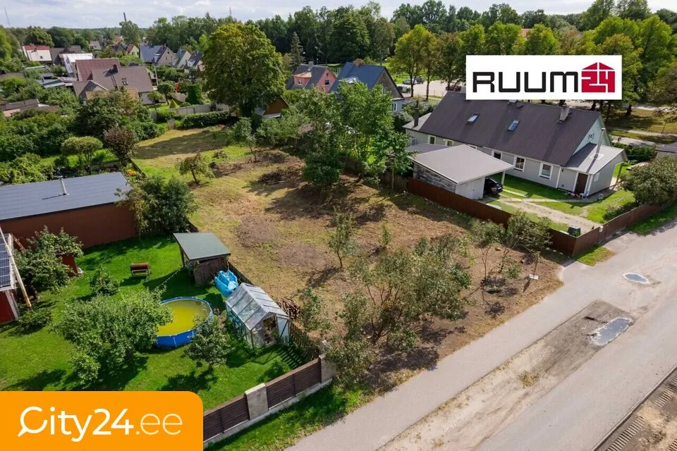 Vue aérienne - Terrain à bâtir avec vue sur le fleuve à Pärnu