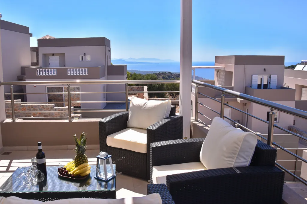 Balcon - Villa with Sea View and Pool in Crete
