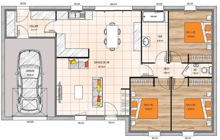 Plan - Maison à Construire avec Jardin à Cholet