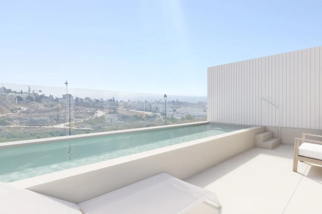 Pool - Adjoined Villas with Sea View in Málaga