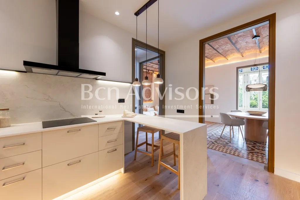Köök - Refurbished Apartment with Original Features in Eixample