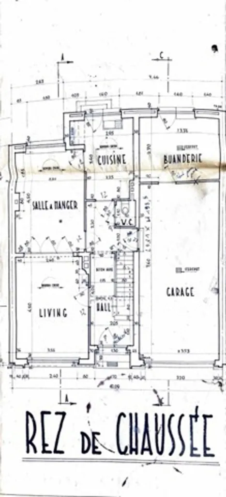 Plan - Maison à Rafraîchir avec Grand Garage à Hognoul