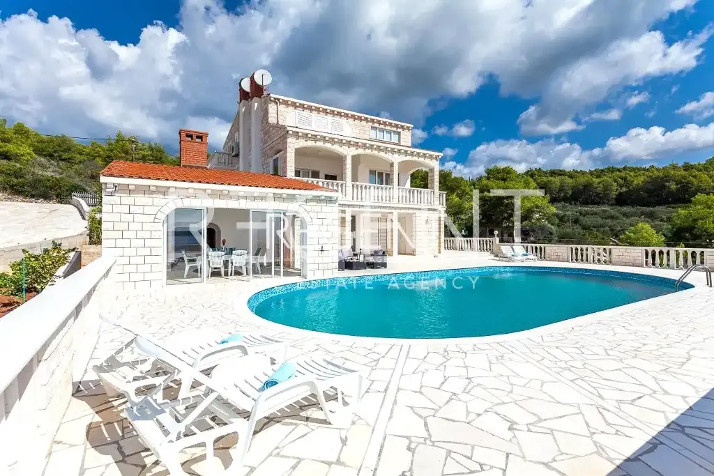 Piscine - Stone Villa with Sea View on Korčula Island