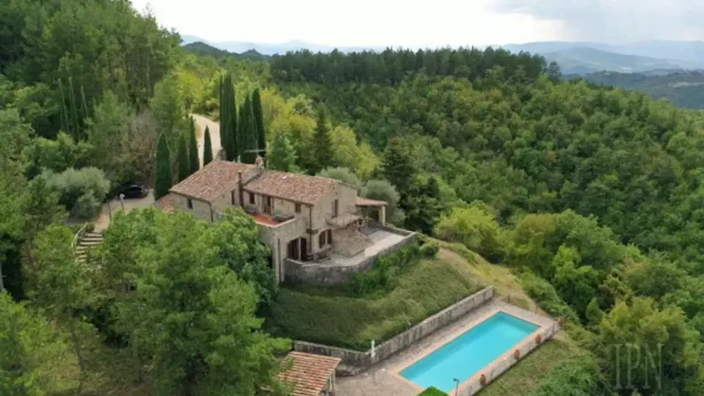 Vue aérienne - Country House with Pool in Pietralunga, Umbria