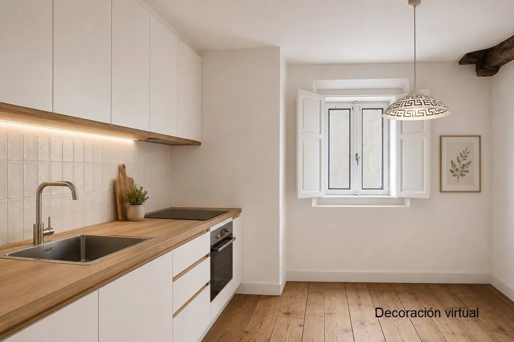 Cucina - Apartment with Balcony in Llanes Centre