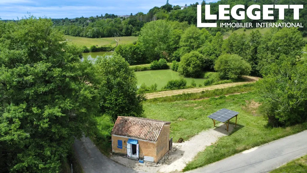Vue aérienne - Cottage Off-Grid avec Jardin près de Monpazier