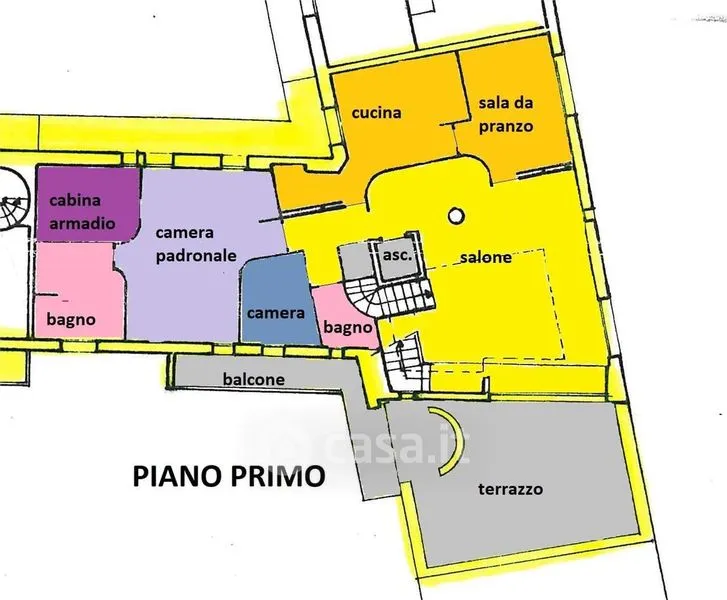 Plaan - Spacious Apartment with Private Lift in Vigevano