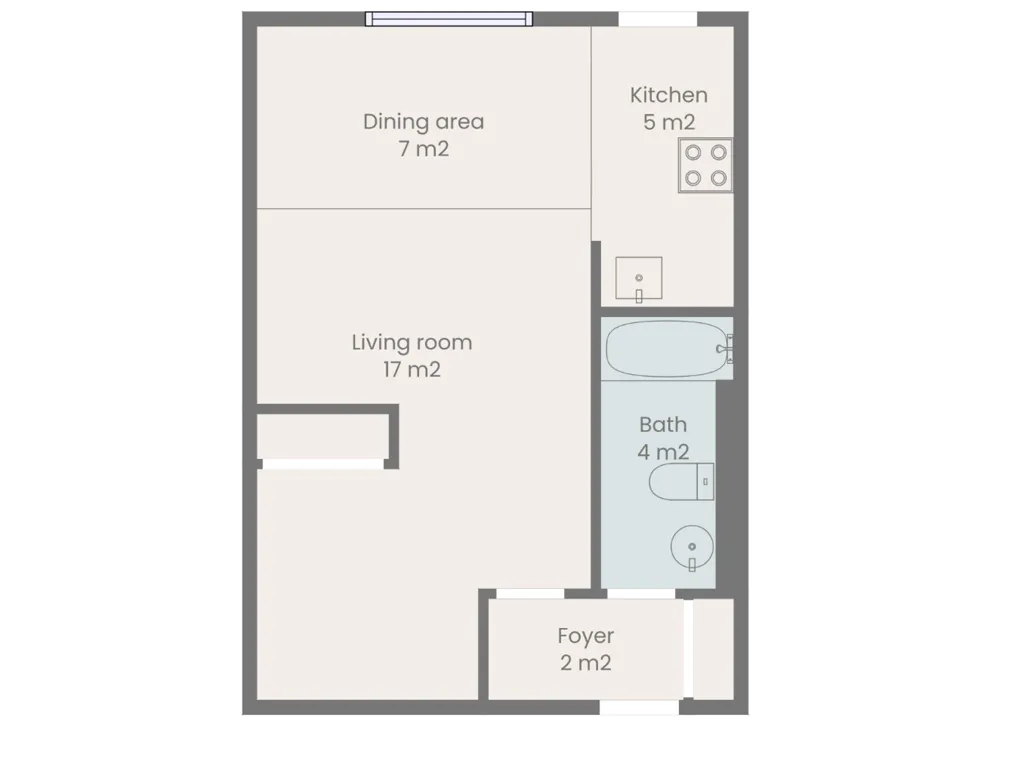 Plan - Studio avec Ascenseur à Ixelles