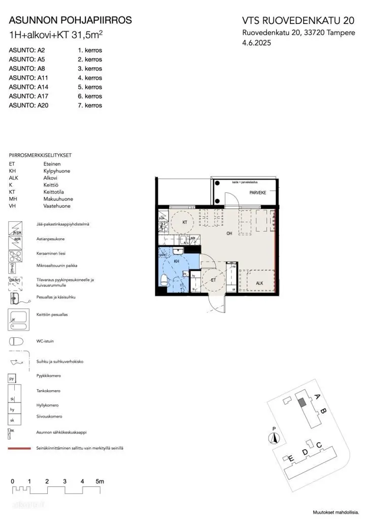 Plaan - 1-Bedroom Apartment with Balcony in Hervanta