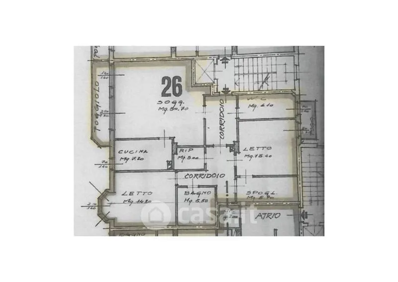 Planimetria - Central Trieste Apartment with Balconies