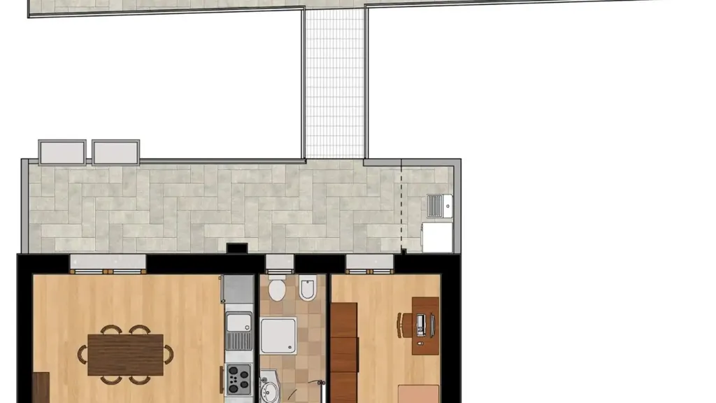 Plan - Prestigious Apartment with Extensive Outdoor Space in Empoli