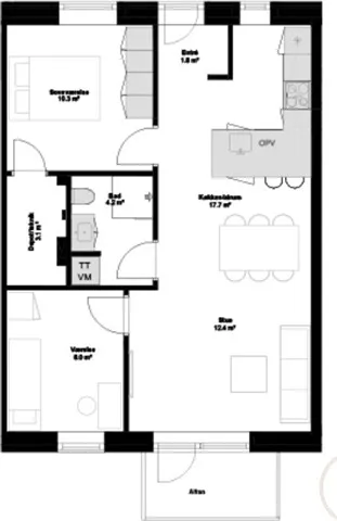 Appartement 3 pièces à Aalborg Øst