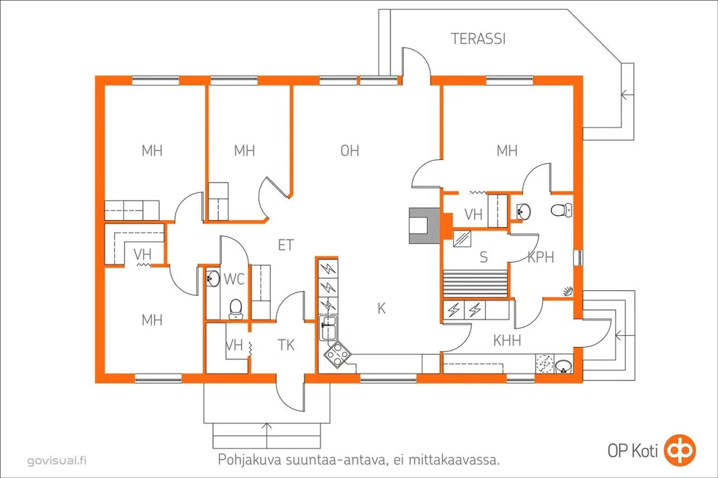 Plan - Single-Storey House with Sauna in Muhos