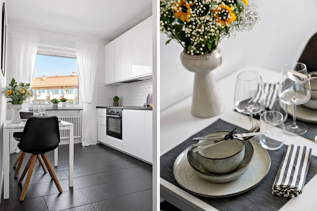 Dining Room - Modern Two-Bedroom with South-Facing Balcony in Malmö