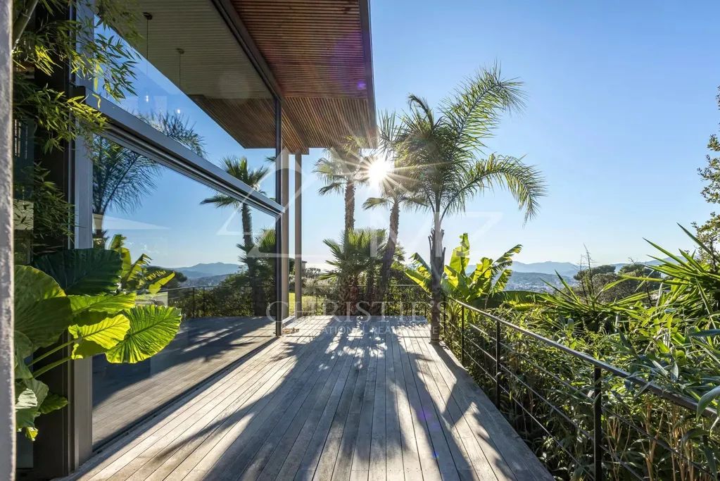 Terrasse - Villa Contemporaine avec Vue Mer près de Cannes