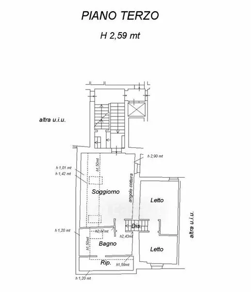 Plan - Restored Mansard Flat in Modena