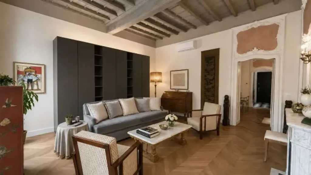 Séjour - Charm Apartment with Historic Features in Turin