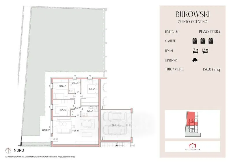 Planimetria - Newly Built Triplex with Garden in Torri di Quartesolo