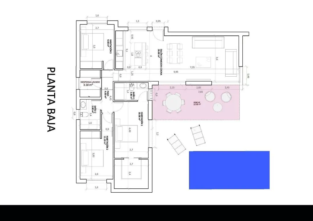 Planimetria - Newly Built Villa with Pool in Monforte del Cid