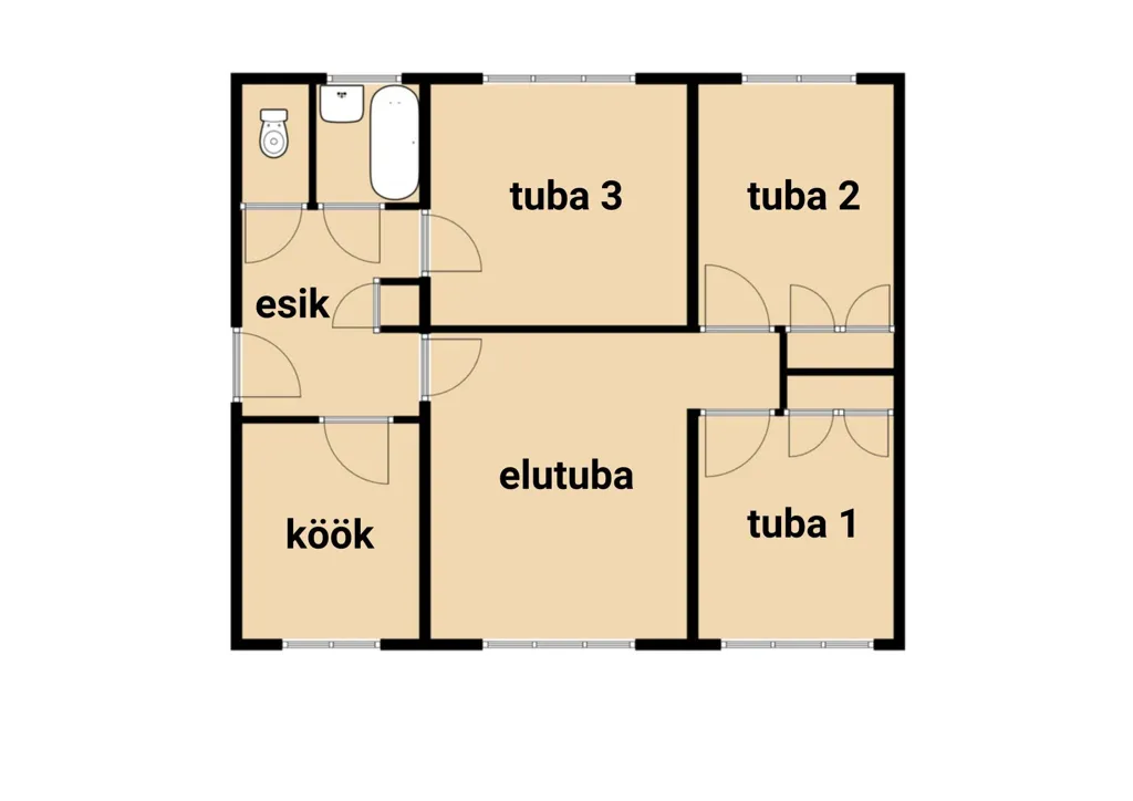 Planimetria - Renovated Flat with Open Plan in Viljandi