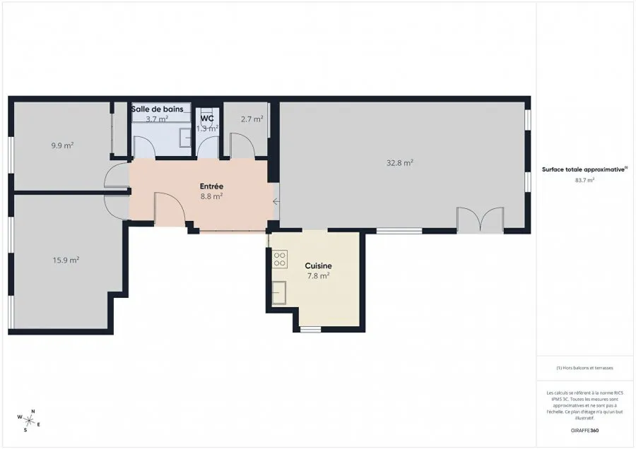 Plan - Appartement 3 Pièces avec Parking à Nancy
