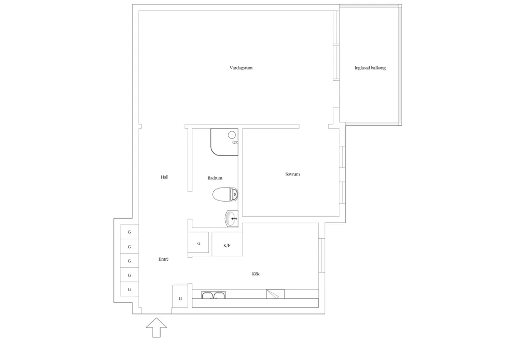Floor Plan - Apartment with Balcony and Garden in Fredriksdal
