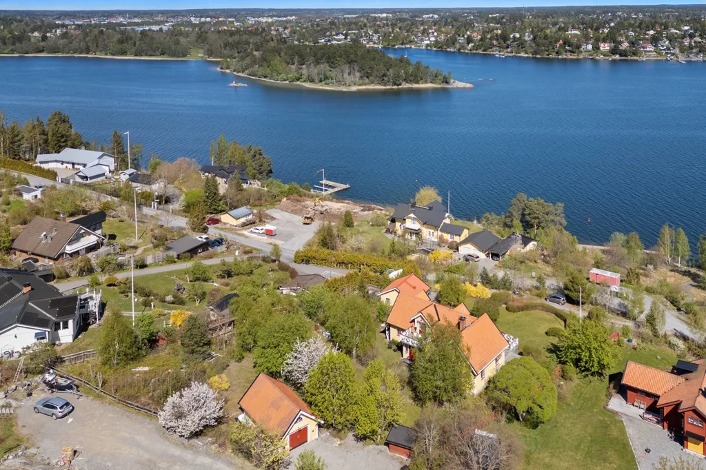 Vue aérienne - Seafront Villa with Panoramic Views in Österåker