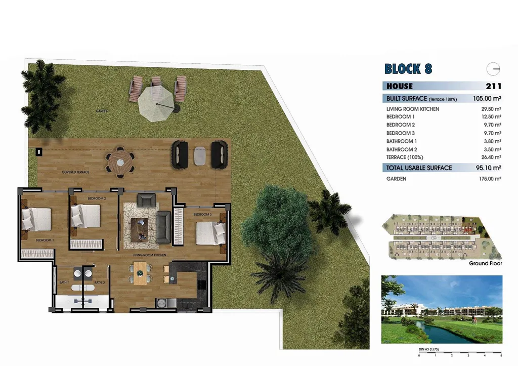 Plan - Golf-Adjacent Apartments with Pool in Los Alcázares