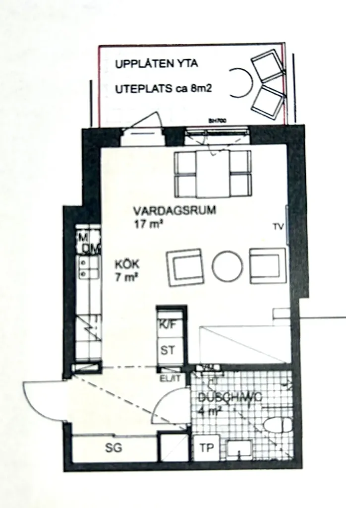 Plan - Efficient Flat with Balcony in Stockholm