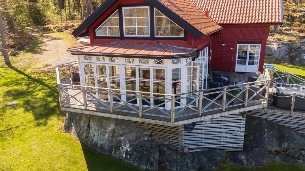 Vue aérienne - Modern House with Seafront in Tjust Archipelago