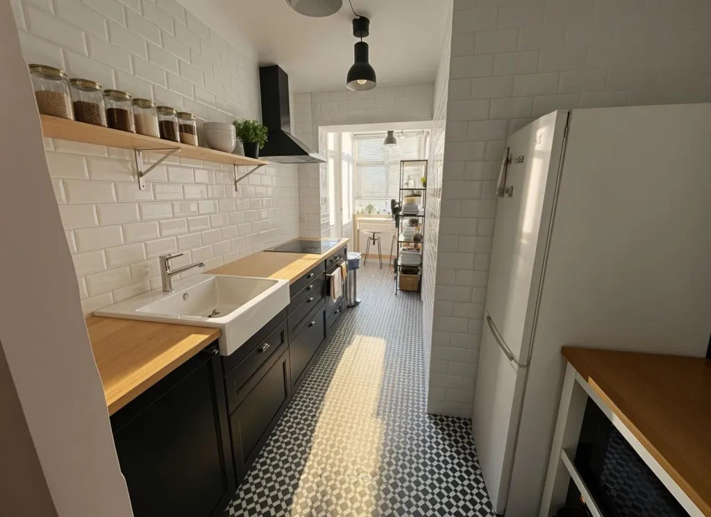 Köök - Modernised Flat with Terrace in Son Cotoner, Palma