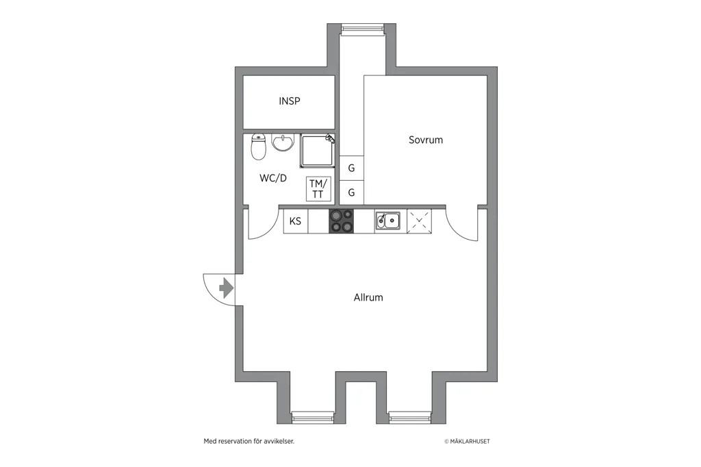 Plaan - Bright 2nd Floor Flat with Garden in Central Strömstad